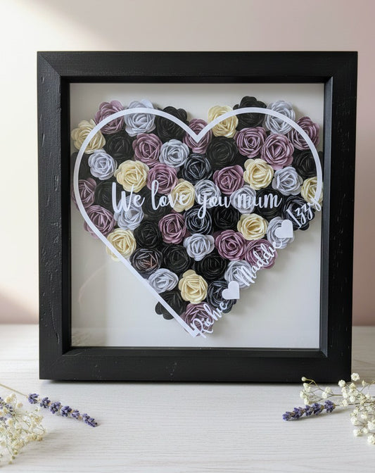Personalised Mothers Day Heart Shadow Box