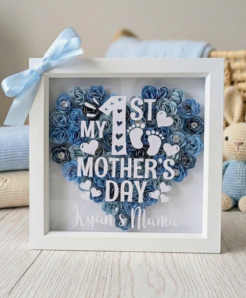 Personalised My First Mothers Day Handmade Shadow Box Frame