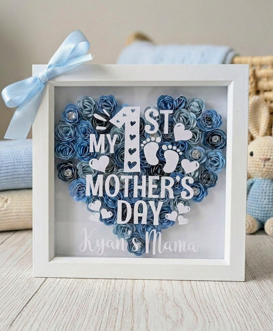 Personalised My First Mothers Day Handmade Shadow Box Frame